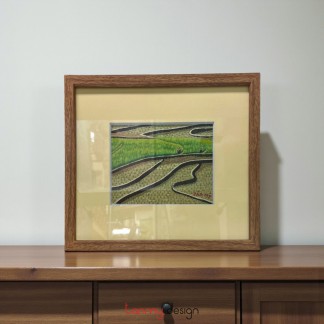 Tranh thêu tay - Ruộng bậc thang lúa xanh - size nhỏ